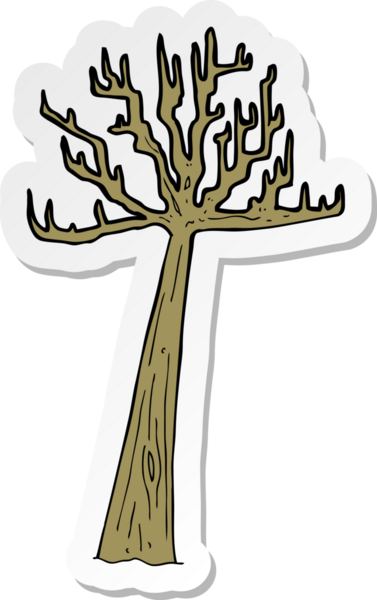 Bir insan tarafından çizilmiş bir kış ağacının çıkartması.