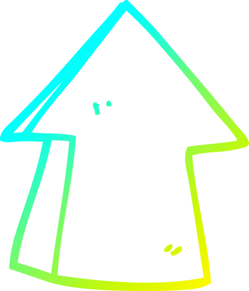 Soğuk gradyan çizgi çizimi bir insan tarafından çizilmiş bir oku işaret ediyor.