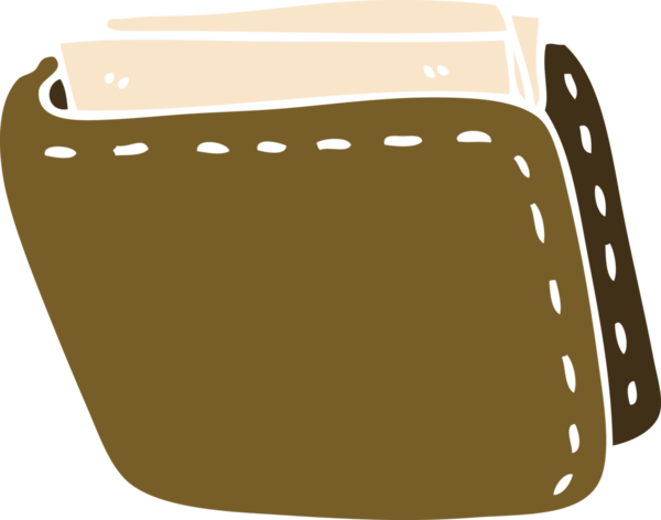 Bir insan tarafından çizilmiş eski deri cüzdan.