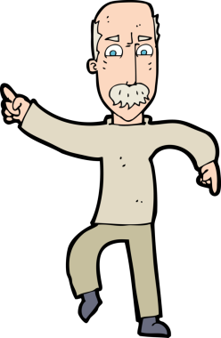 Bir insan tarafından çizilmiş kızgın yaşlı bir adam.