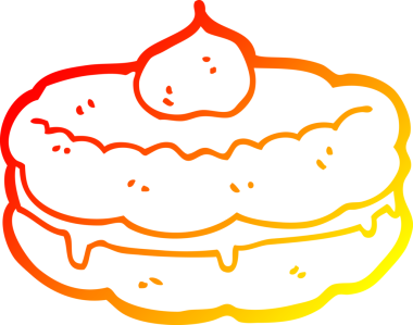 Bir insan tarafından çizilmiş bir bisküvinin sıcak çizgi çizimi