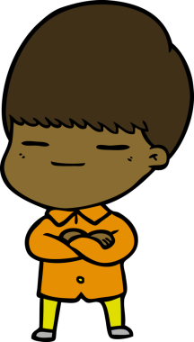 Bir insan tarafından çizilmiş kendini beğenmiş bir çocuk.