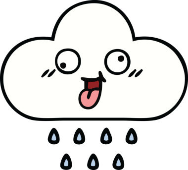 Bir insan tarafından çizilmiş şirin yağmur bulutu karikatürü