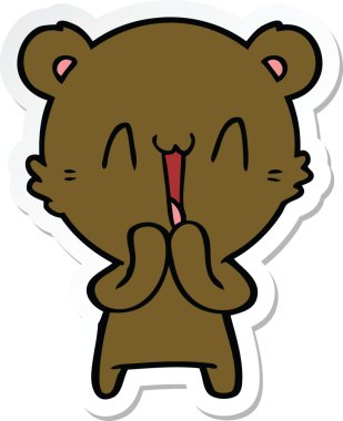 Bir insan tarafından çizilmiş mutlu ayı karikatürü.