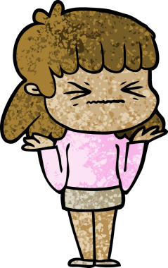 Bir insan tarafından çizilmiş kızgın bir kız.