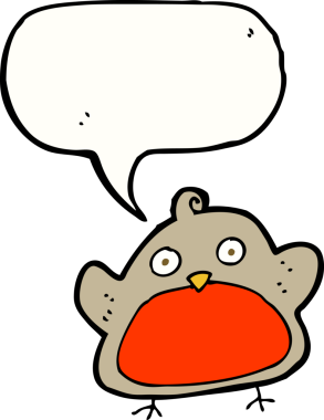 bir insan tarafından çizilmiş konuşma baloncuklu noel robini.