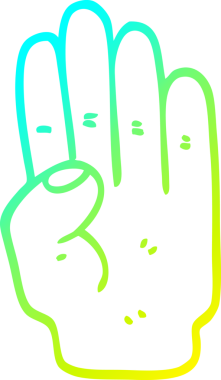 Bir insan tarafından çizilen çizgi filmin soğuk gradyan çizgisi.