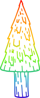 gökkuşağı gradyan çizgisi bir insan tarafından çizilmiş bir karikatür noel ağacı