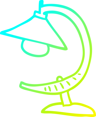 Soğuk gradyan çizgi çizimi bir insan tarafından çizilmiş garip bir lamba.