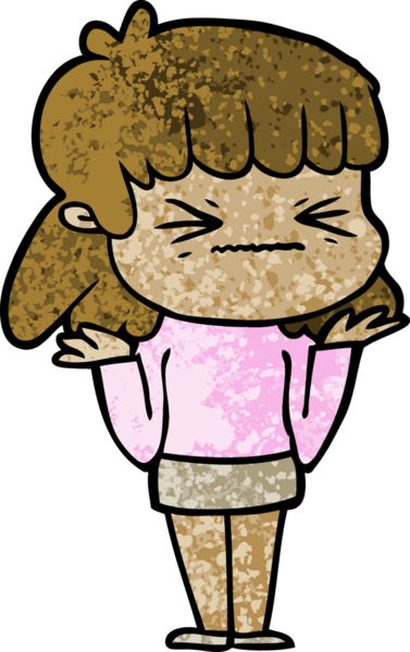 Bir insan tarafından çizilmiş kızgın bir kız.