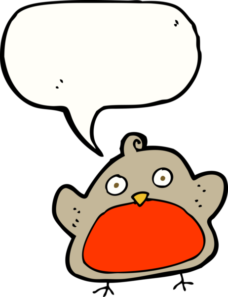 bir insan tarafından çizilmiş konuşma baloncuklu noel robini.