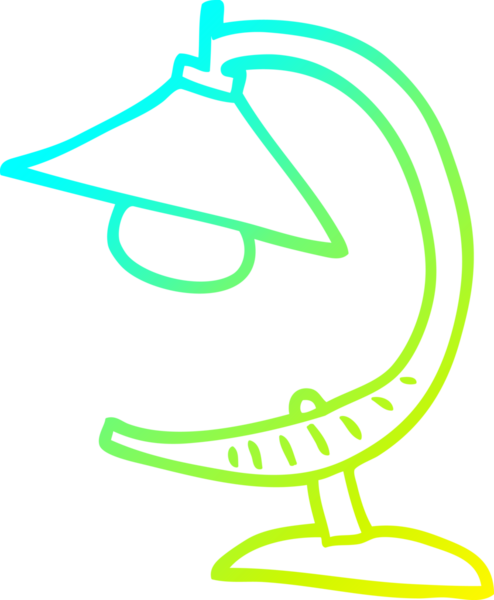 Soğuk gradyan çizgi çizimi bir insan tarafından çizilmiş garip bir lamba.