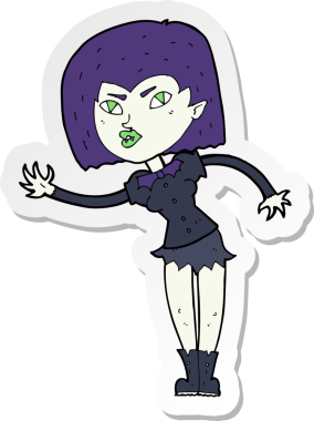 Bir insan tarafından çizilmiş vampir bir kızın çıkartması.