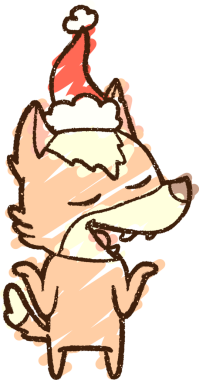 Bir insan tarafından çizilen Noel Köpeği Tebeşiri