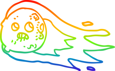 gökkuşağı gradyan çizgi çizimi bir insan tarafından çizilmiş endişeli kuyruklu yıldız