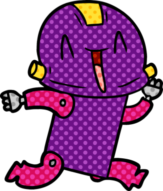 Bir insan tarafından çizilmiş çizgi film robotu