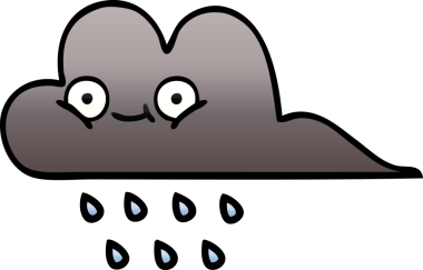 Bir insan tarafından çizilmiş fırtına yağmuru bulutunun gölgeli karikatürü