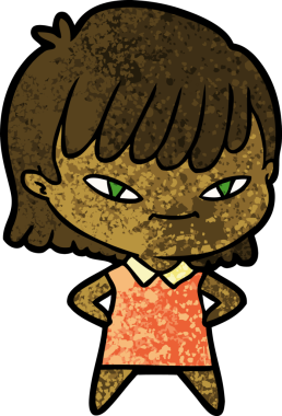 Bir insan tarafından çizilmiş karikatür kadın.