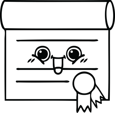 Bir insan tarafından çizilmiş bir sertifikanın çizgi çizimi