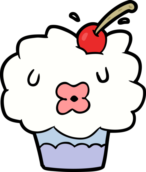 Bir insan tarafından çizilmiş komik bir kek.