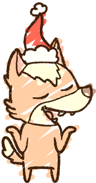 Bir insan tarafından çizilen Noel Köpeği Tebeşiri