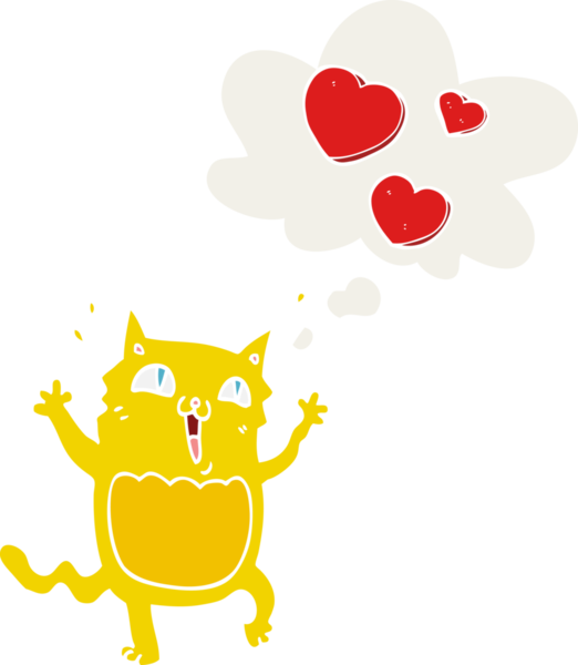 Çizgi film kedisi insan tarafından çizilmiş düşünce baloncuğuna delicesine aşık.