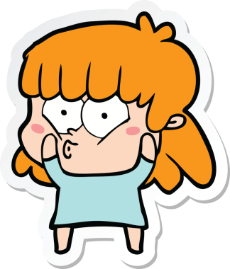 Bir insan tarafından çizilmiş bir karikatür çıkartması.