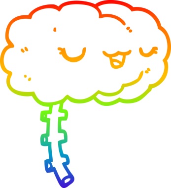 gökkuşağı gradyan çizimi bir insan tarafından çizilmiş mutlu bir çizgi beyin