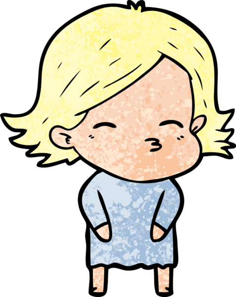 Bir insan tarafından çizilmiş karikatür kadın.