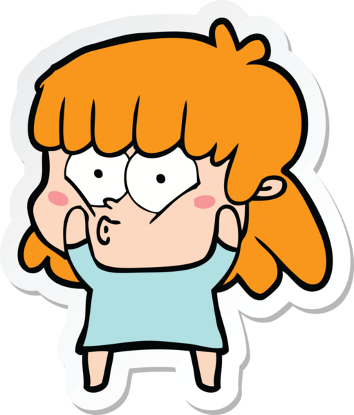 Bir insan tarafından çizilmiş bir karikatür çıkartması.