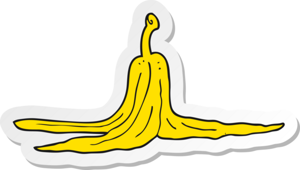 Bir insan tarafından çizilmiş muz kabuğunun çıkartması.