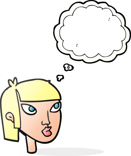 Bir insan tarafından çizilmiş serbest çizim baloncuk kadın yüzü.