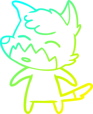 Bir insan tarafından çizilmiş bir tilki çizgi çizimi.