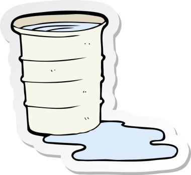 Bir insan tarafından çizilmiş karikatür ofis su bardağının etiketi.