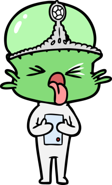 Bir insan tarafından çizilmiş iğrenç uzaylı prenses.