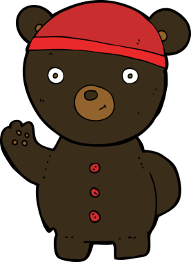 bir insan tarafından çizilmiş siyah ayı yavrusu.