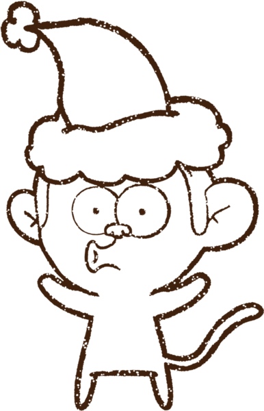 Bir insan tarafından çizilmiş Noel Maymunu Kömürü