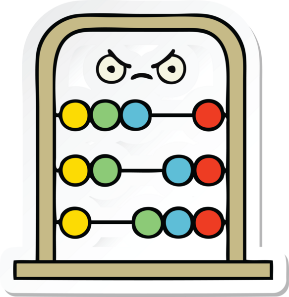 Bir insan tarafından çizilmiş şirin bir abaküs karikatürü çıkartması.