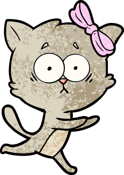 Bir insan tarafından çizilmiş çizgi film kedisi.