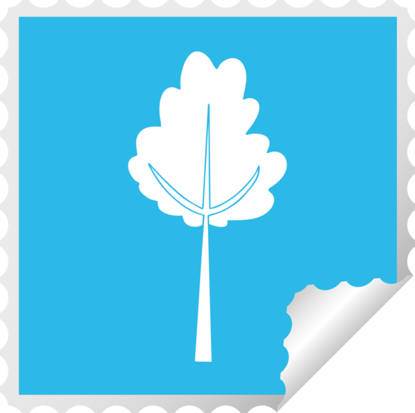 Bir insan tarafından çizilmiş kare soyulmuş tuhaf çizgi film ağacı.