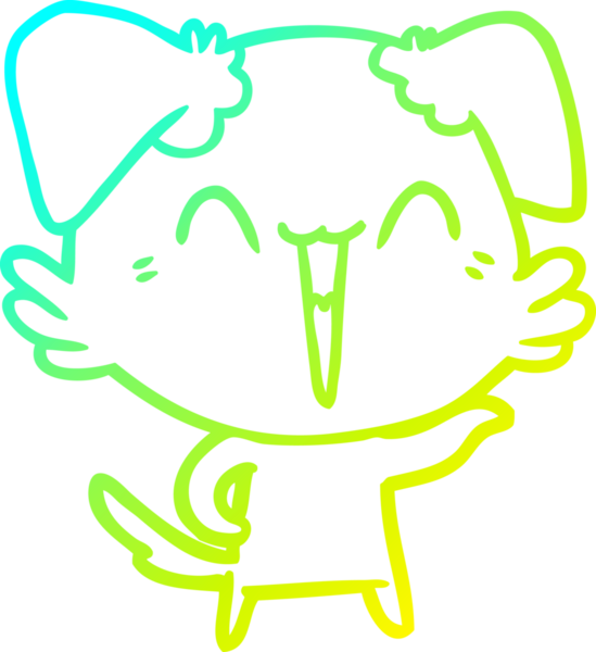 Bir insan tarafından çizilmiş küçük mutlu bir köpek çizgi filmi.