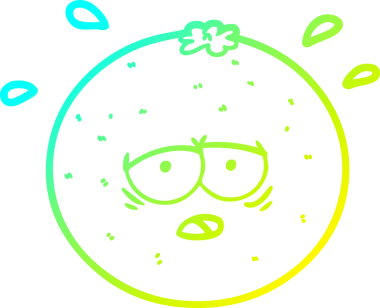 Bir insan tarafından çizilmiş soğuk gradyan portakal çizgi çizimi