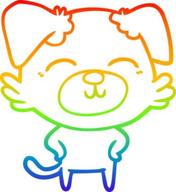 gökkuşağı gradyan çizimi bir insan tarafından çizilmiş bir çizgi köpek