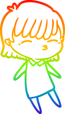 gökkuşağı gradyan çizimi bir insan tarafından çizilmiş bir karikatür kadın