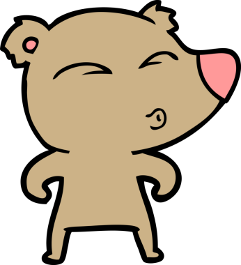 bir insan tarafından çizilmiş bir karikatür ıslık ayısı