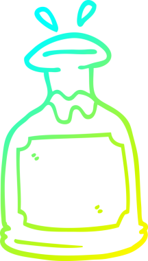 Bir insan tarafından çizilmiş viski sürahisinin soğuk gradyan çizgisi.