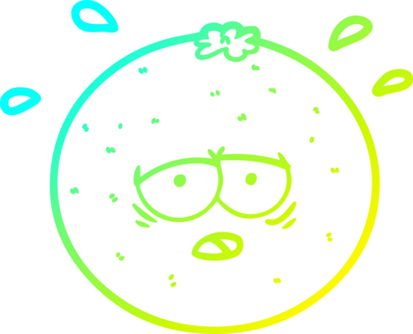 Bir insan tarafından çizilmiş soğuk gradyan portakal çizgi çizimi