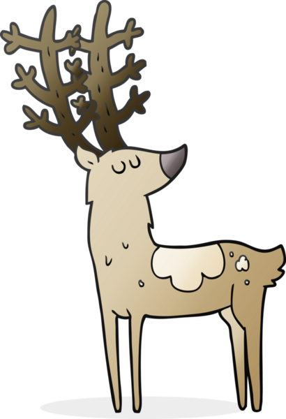 Bir insan tarafından çizilmiş karikatür geyiği.