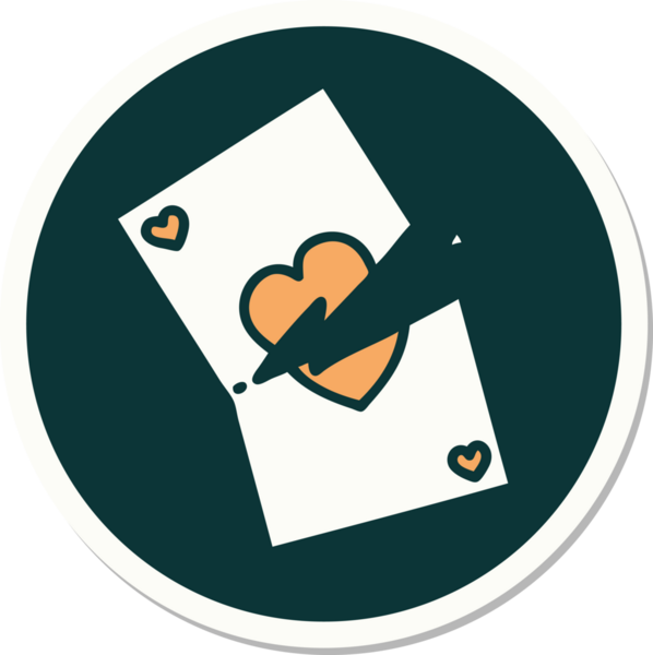 Bir insan tarafından çizilmiş yırtık bir kartın geleneksel stiliyle dövme çıkartması