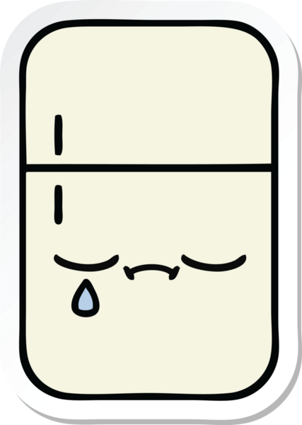 Bir insan tarafından çizilmiş şirin bir buzdolabı etiketi.